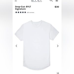 Men’s BYLT Signature Drop-Cut Tshirt White Large